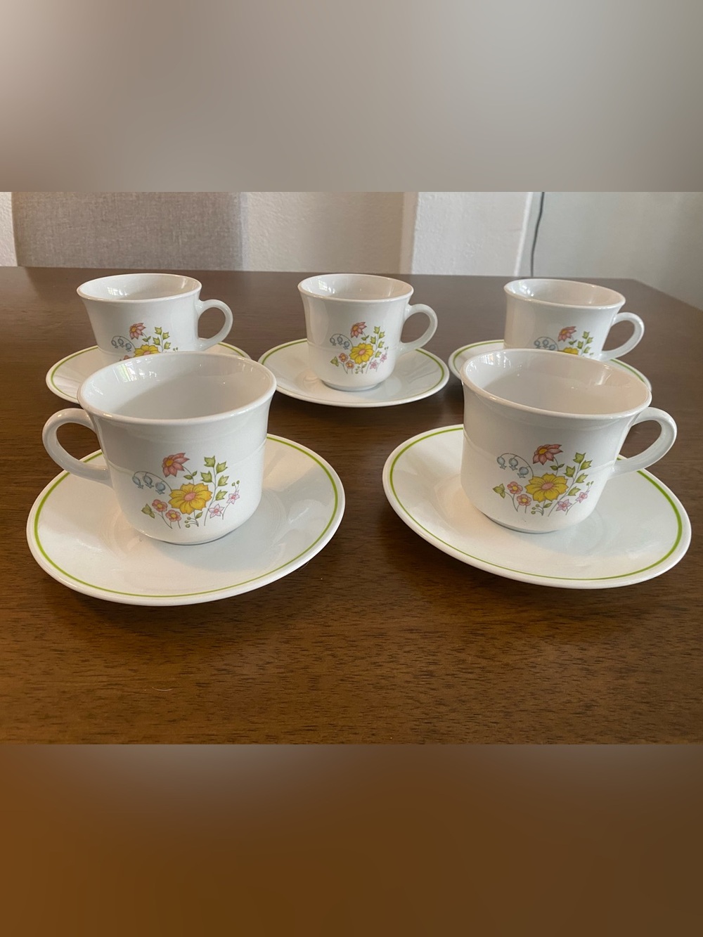 Vintage Corelle Meadow Cup & Saucer Set